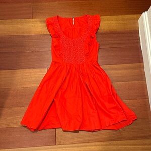Red sleeveless dress with detailing on the front from Free People